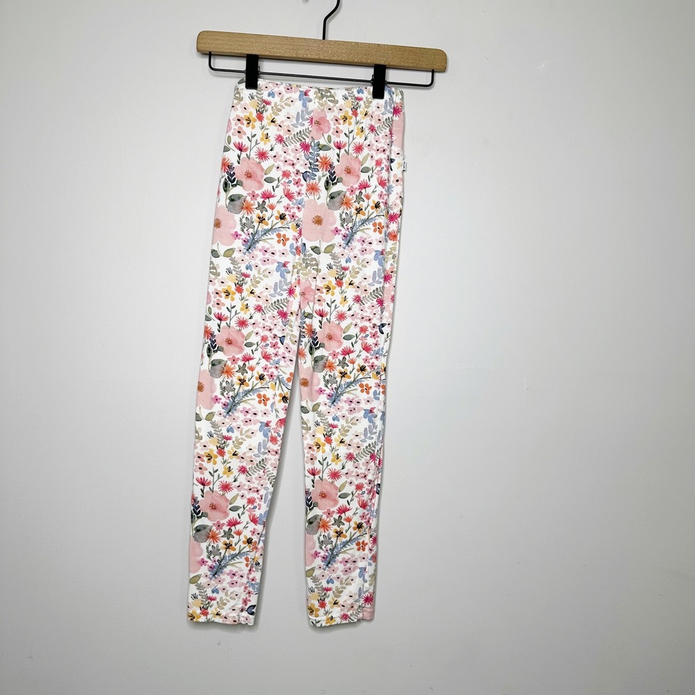 Little Sleepies‎ Play Leggings Mauve Meadow Kids Size 8 Floral Lunaluxe Bamboo